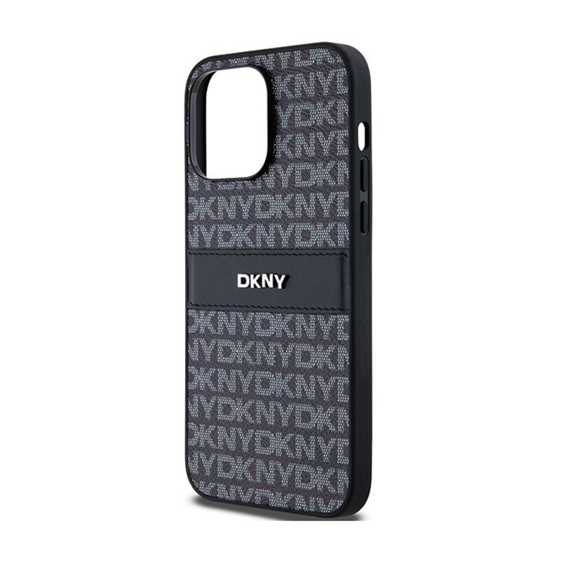 Dkny Leather Mono Stripe & Metal Logo - Etui Iphone 14 Pro (Czarny)