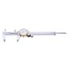 0150mm Dial Caliper Steel ShockProof Adjustable Vernier Caliper with Depth Rod Silver