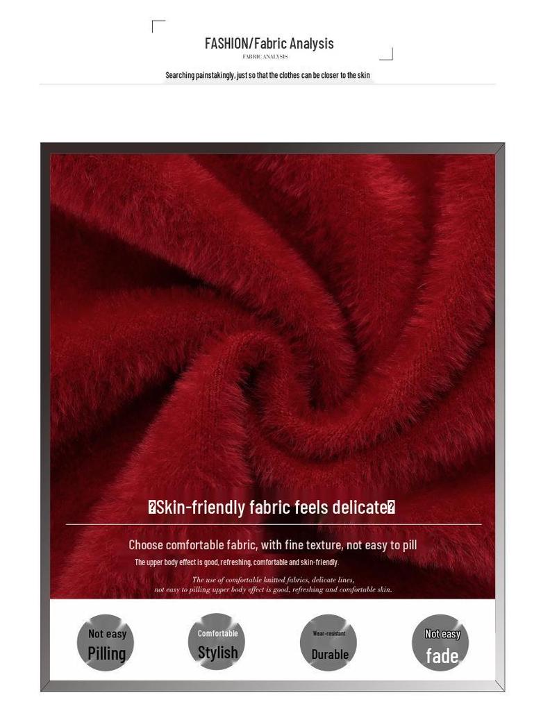 Autumn/Winter Velvet Cheongsam Collar Sweater for Middle-Aged Women - Warm, Stylish Red Top