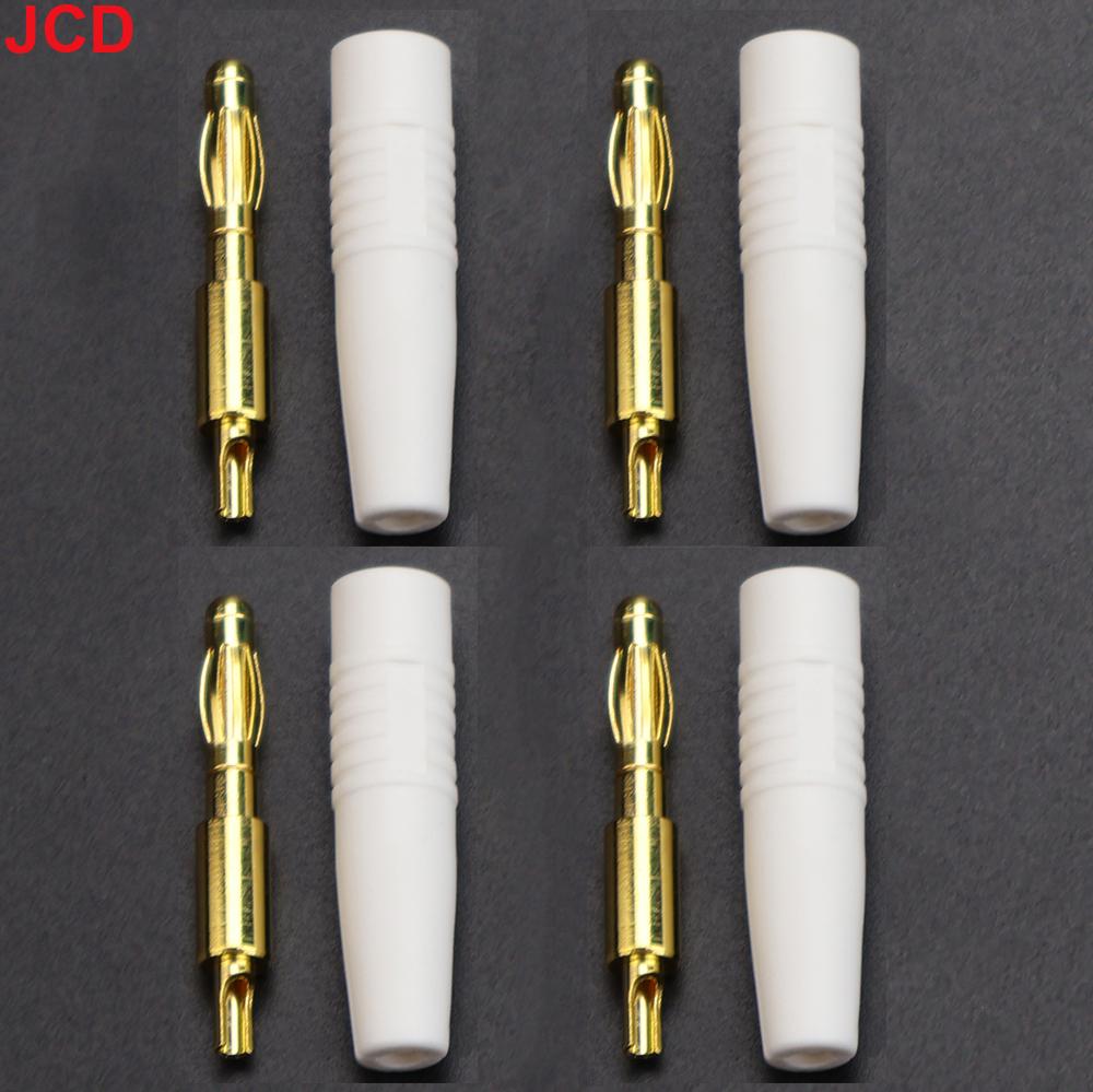 JCD 4pcs New  4mm Plugs Gold Plated Musical Speaker Cable Wire Pin Banana Plug Connectors