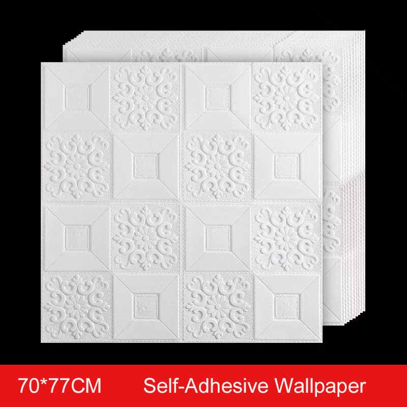 

70*70см 3D Утолщенные Самоклеящиеся Обои XPE Пена Ударопрочное Настенное Покрытие для Потолка Крыши и Домашнего Ремонта Декорации 1pc