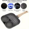 Aluminum Non-Stick Egg Frying Pan with Wooden Handle,Compatible with Gas Stove and Induction Cooker for Pancakes, Eggs and Steak