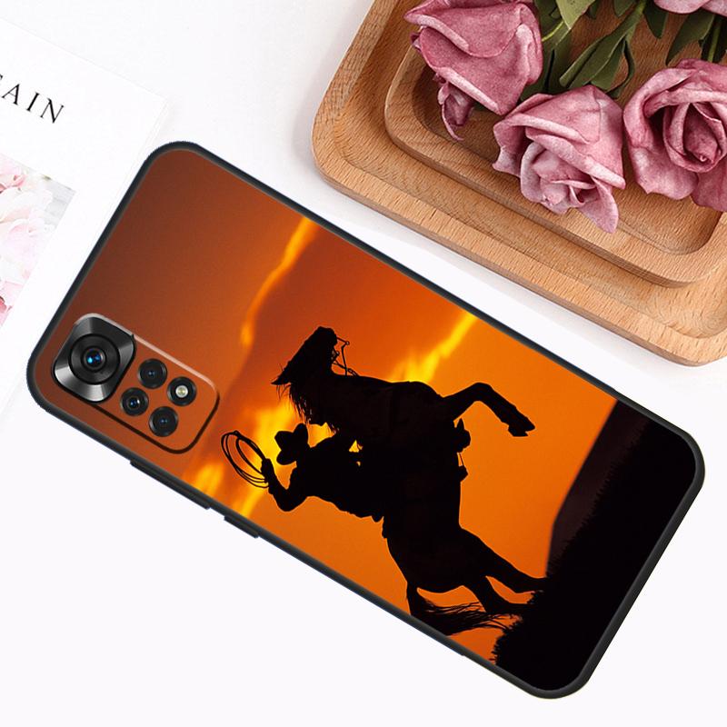 Rodeo Cowboy Lasso Horses For Xiaomi Redmi 9A 9C 9T 10C 12C Cover For Redmi Note 9 8 10 11 12 Pro 10S 11S 12S Case