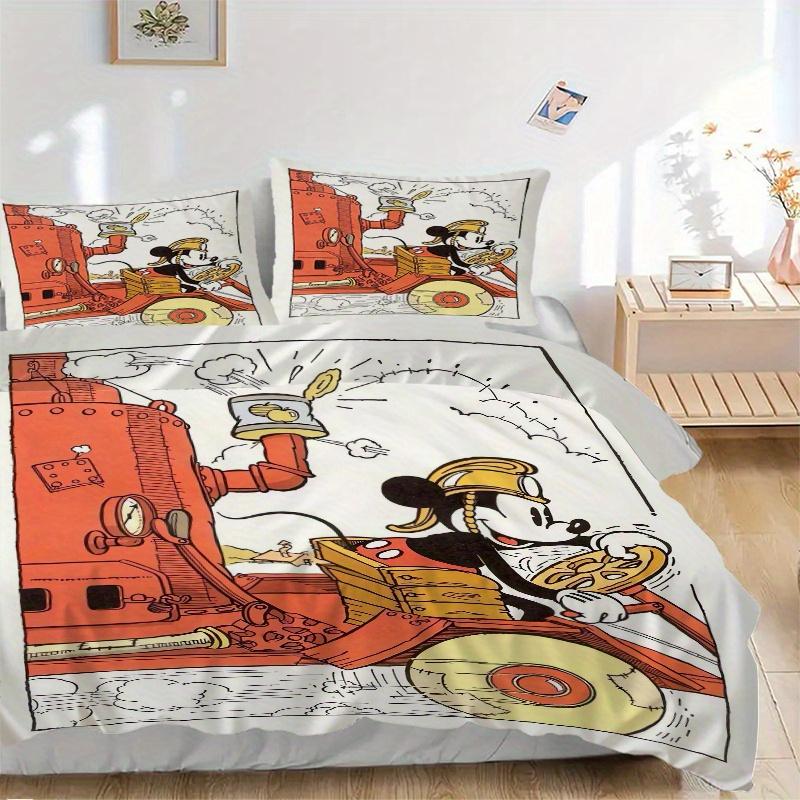 

3pcs Mickey Mouse Steamboat Willie Printed Bedding Set, Soft and Comfortable Quilt Cover for Bedroom, Guest Room (1 Duvet Cover + 2 Pillowcases, 135x200cm