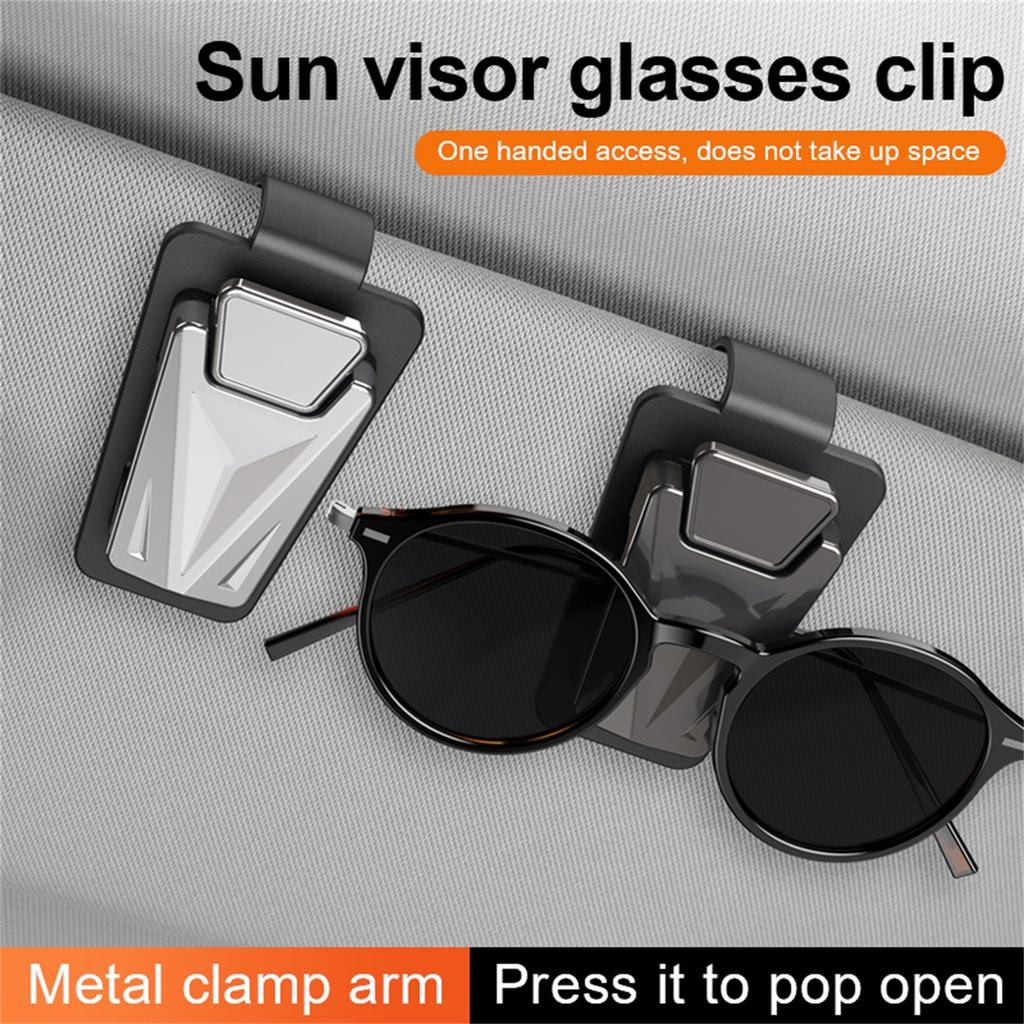 Sunglasses Holder | High-Strength Sunglasses Clip | -Absorbing Sun Visor Storage Clip For Different Size Eyeglasses | Metal Interior