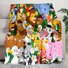 Jungle Animal Friends Plush Blanket Suitable All Seasons Soft Comfortable Sofa Office Nap Travel Birthday Gift Christmas Present