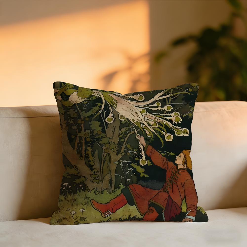 

Slavic Mythology And Folk Tales Cushion Cover Cozy Velvet Throw PillowSoft Warm Cushion For Sofa Bed 30X30cm