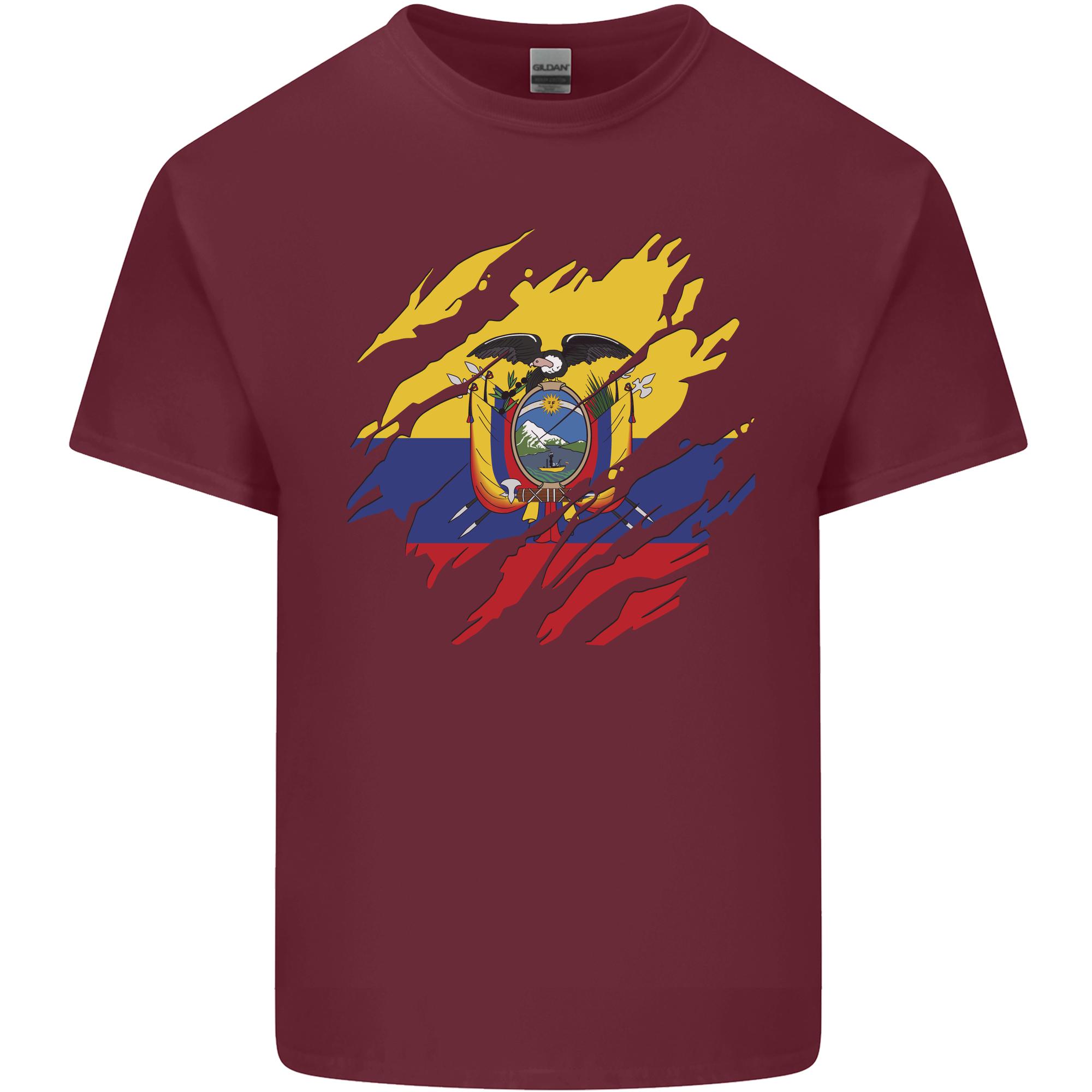 Torn Ecuador Flag Ecuadorian Day Football Unisexs Light Cotton TShirt S