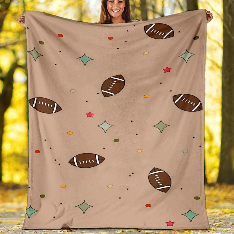 American Football Theme Printed Blanket - Perfect for Couch, Bed, Travel & Outdoor Use | Machine Washable, Cozy & Durable.