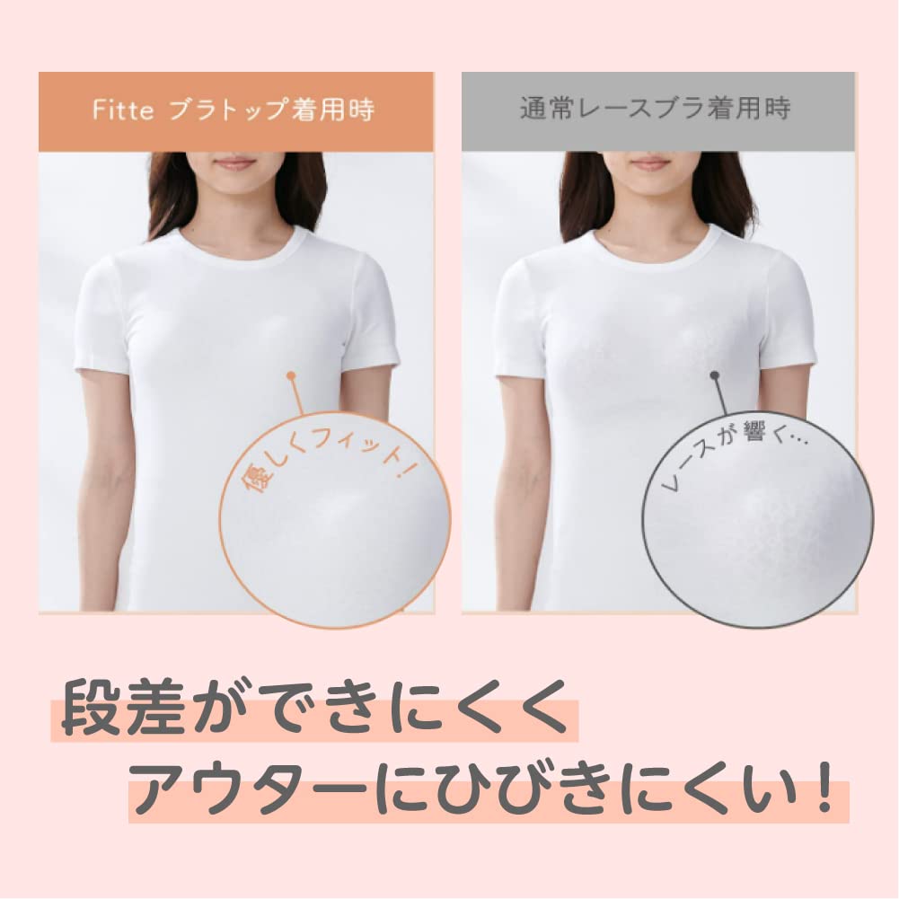 Gunze Kira Cotton 3D Molded Organic Fitte Brilliant L Non-Wired Bra, Labo, Blend, Cup, Cotton, KB3055K, Women's, Mocha,