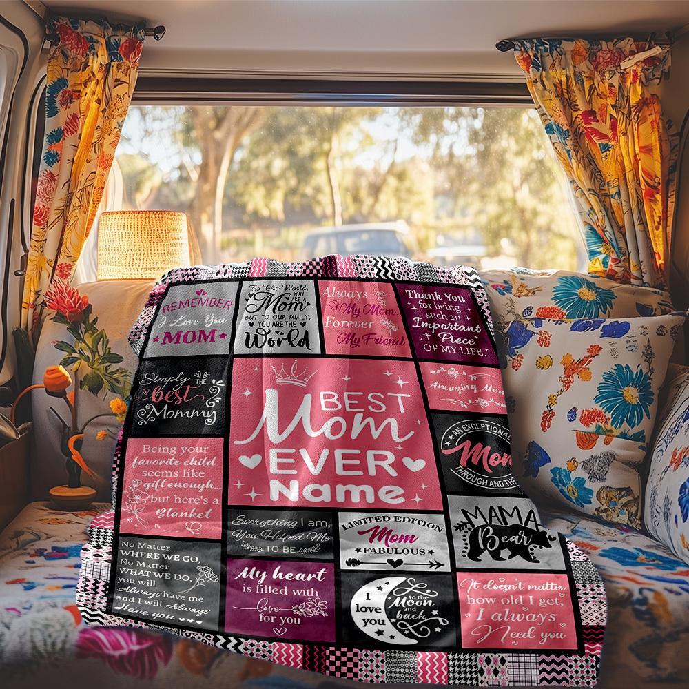 Mom'S Love Customize Your Name Rv Blanket Comfortable Soft Lightweight Multiseasonal Blanket For Travel Camping Picnics Sofas Rvs Beds Living Rooms