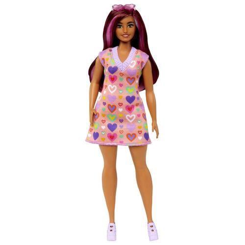 Poupée Barbie Fashionistas 207 - Barbie - Multicolore - Robe pull à imprimé - Mèches roses - 3 ans et plus