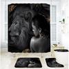 Bathroom Shower Curtain Four-Piece Digital Printing African Animal Waterproof Shower Curtain Shower Curtain Partition Curtain Bath Mat