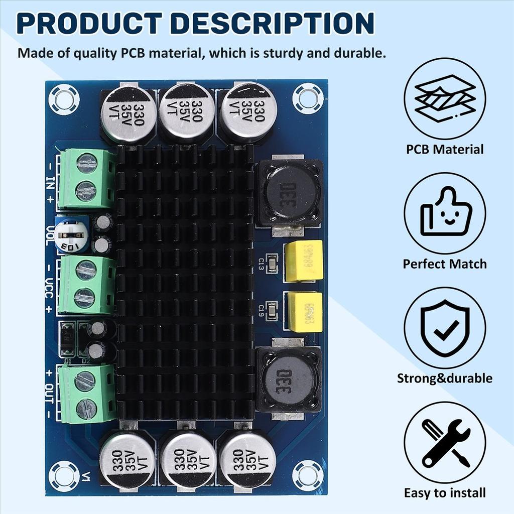 DC 12V-24V TPA3116 D2 100W Mono Channel Digital Audio Power Amplifier Board car