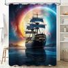 Stylish 3D Printed Shower Curtains featuring a Space Odyssey theme with vivid colors and high-quality fabric perfect for adding