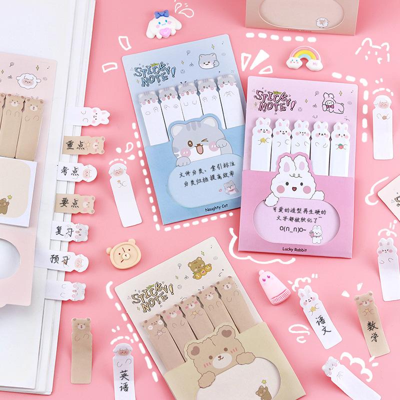 Office School Supplies Creative Cartoon Mark Index Stickers Students Portable Classroom Combination Sticky Notes Wholesale Gift