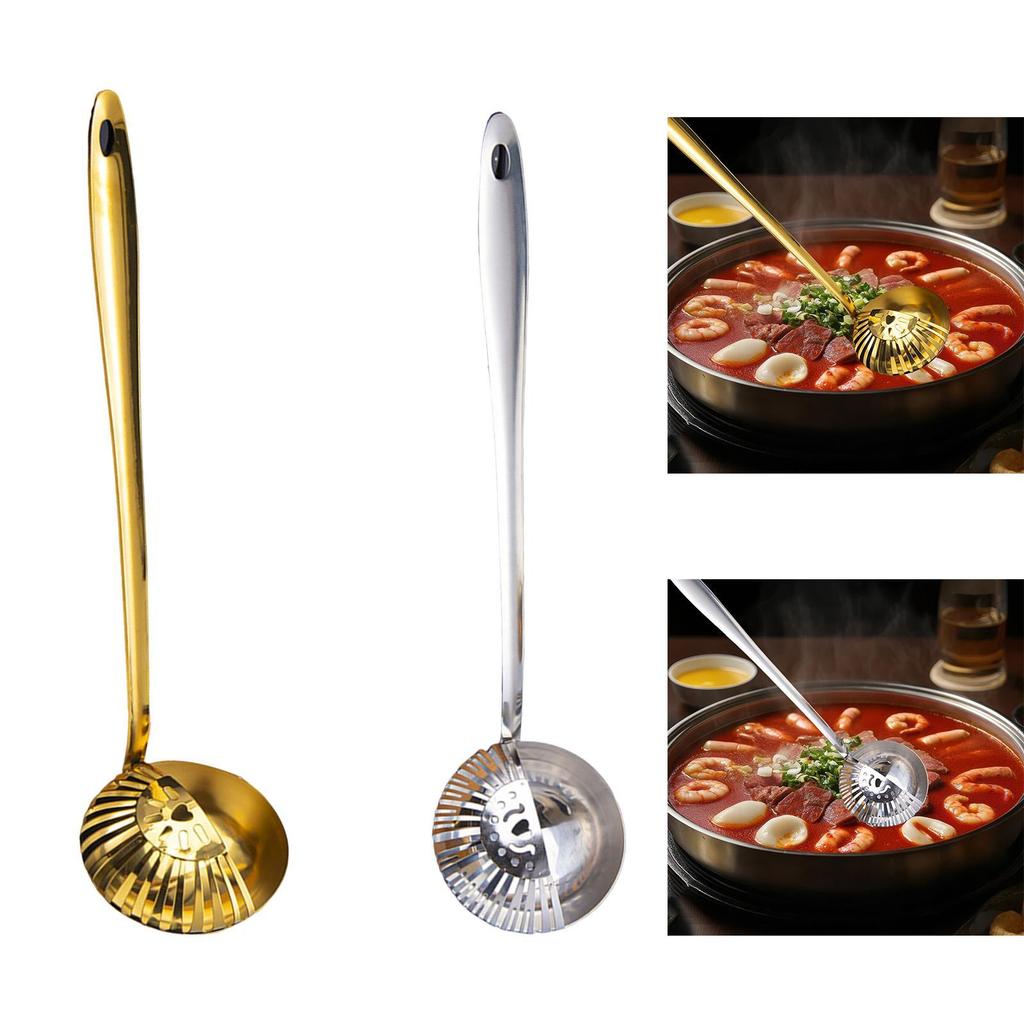 Hot Pot Soup Ladle Separates Liquids from Solids Colander Spoon Strainer Scoop for Party Dining Room Straining Vegetables Stew