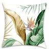 Golden Green Palm Leaf Decorative Pillowcase,Ultra-Soft Polyester Material Living Room Sofa Back Car Pillowcase Home Decoration