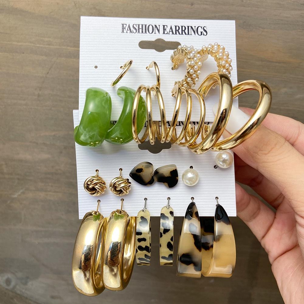 IF ME Korean Butterfly Pearl Stud Earrings Fashion Leopard Hoop Earring Women Jewelry Accessories