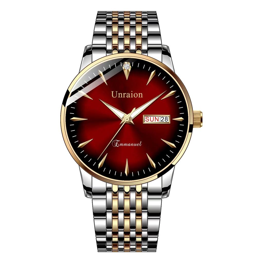 Swiss Qm Watch Fully Automatic Movement Waterproof Luminous Dual Calendar Non Mechanical Men's Watch Male Student Simple Quartz