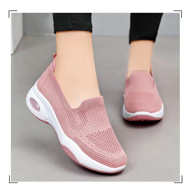 Dámské ležérní ploché prodyšné pletené tenisky jaro podzim sportovní tenisky dáma módní nazouvací měkké dno turistické boty