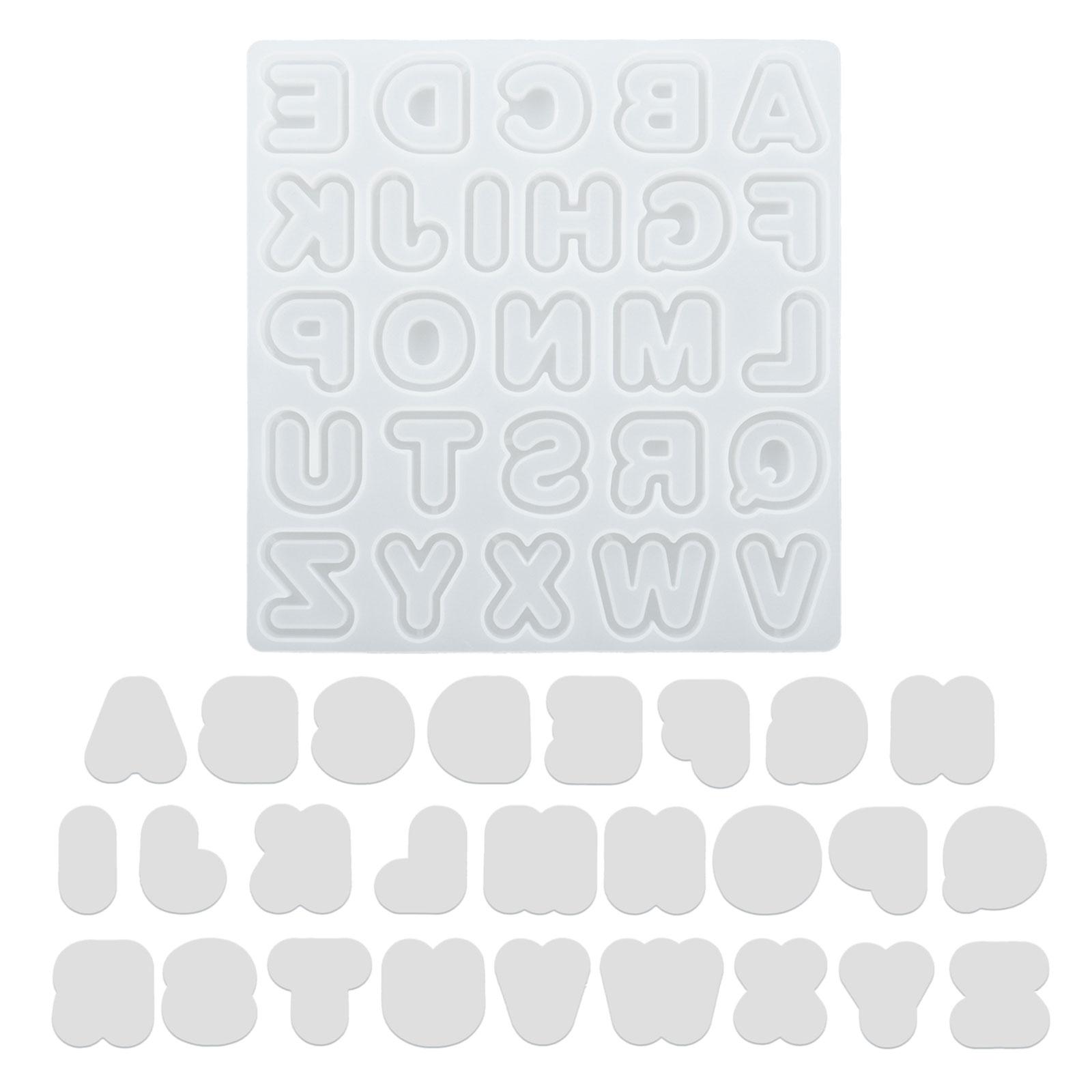 

Alphabet Letter Resin Shaker Molds Handmade Pendant Decoration Silicone Molds Quicksand Keychain Mold Easy to Clean