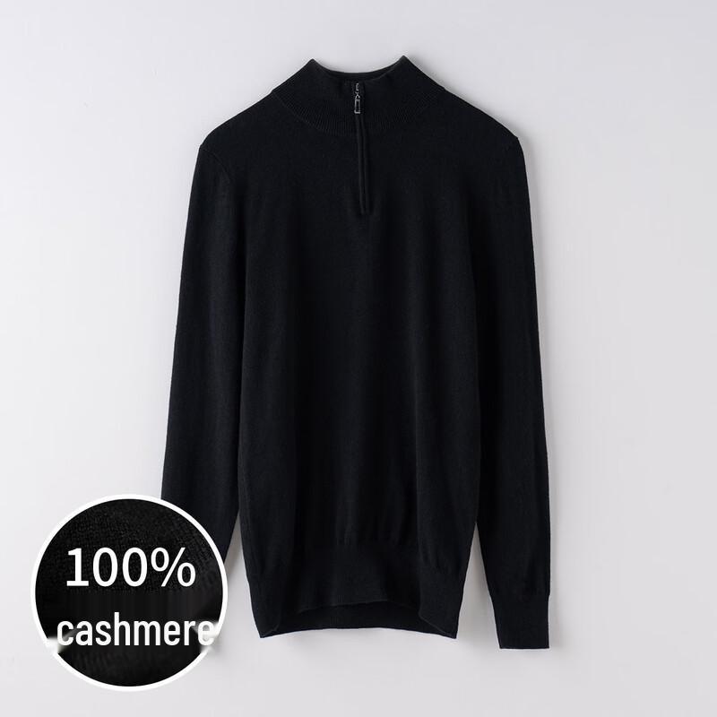 Sinofude Men's 100% Cashmere Half-Zip Knit Sweater