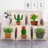 Cartoon Green Potted Cactus Digital Printing Short Plush Pillow Covers For Car Sofa Office Cushion Cover Home Goods 60X60Cm