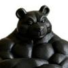 3D Printed Muscle Bear Statue Matte Black Fitness Ornament for Office Bookshelf Gym