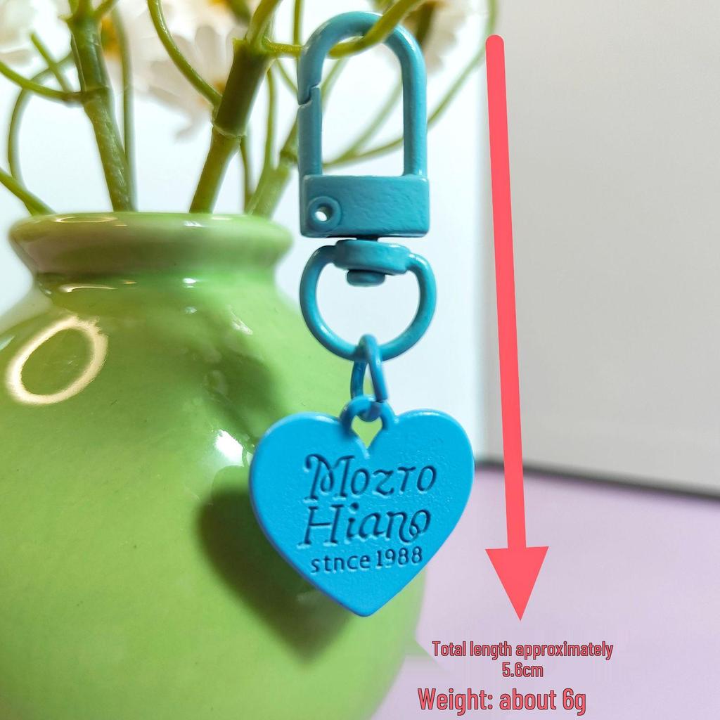 Colorful Metal Love Heart Pendant Keychain - Candy Color Heart-Shaped DIY Piece & Door Buckle Accessory