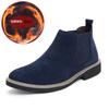 Large Size Autumn and Winter Medium and High Top Men's Velvet Cotton Shoes Leather Boots Short Boots Snow Boots Martin Boots Men's Chelsea Boots