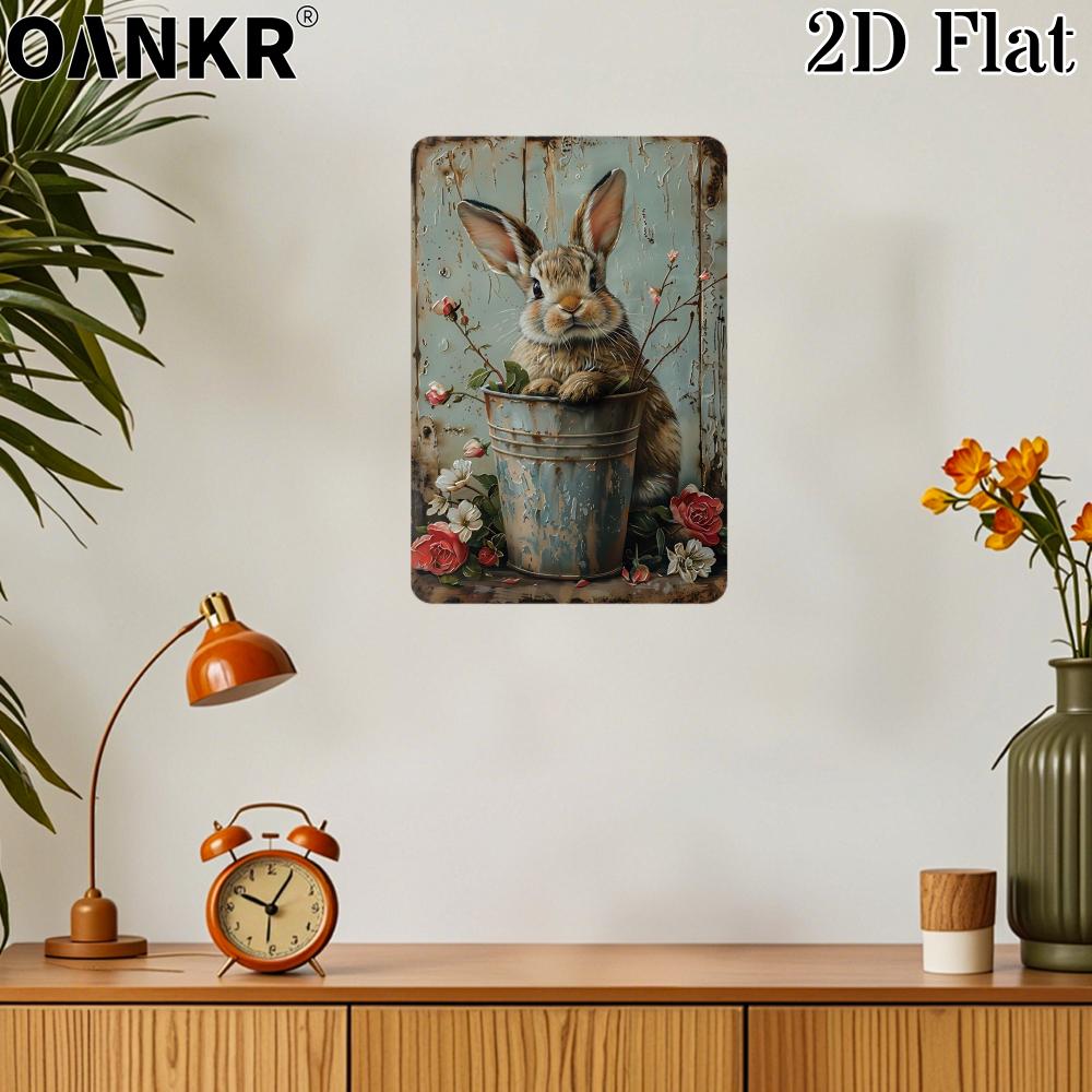 Vintage Garden Art Poster Metal Tin Sign Ideal Gift X Inch Rabbit Metal Signs for Backyard Bedroom Home Wall Decor Plaque