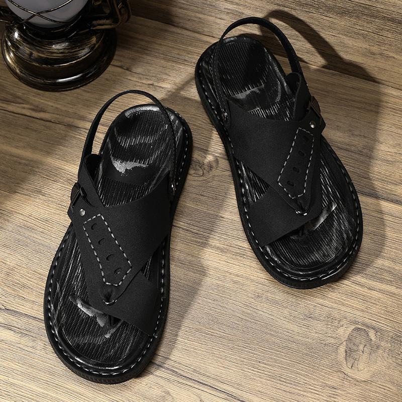 Fashion 2024 New Leather Boy Wading Shoes Male Outdoor Luxury Sandals Big Size 38-46 Summer Cool Men Sandals Casual Designer Beach Shoes