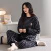 Half Fleece Pajamas Women'S Winter Thickened Fleece Warm Autumn And Winter Coral Fleece Soft Can Be Worn Outside Loungewear