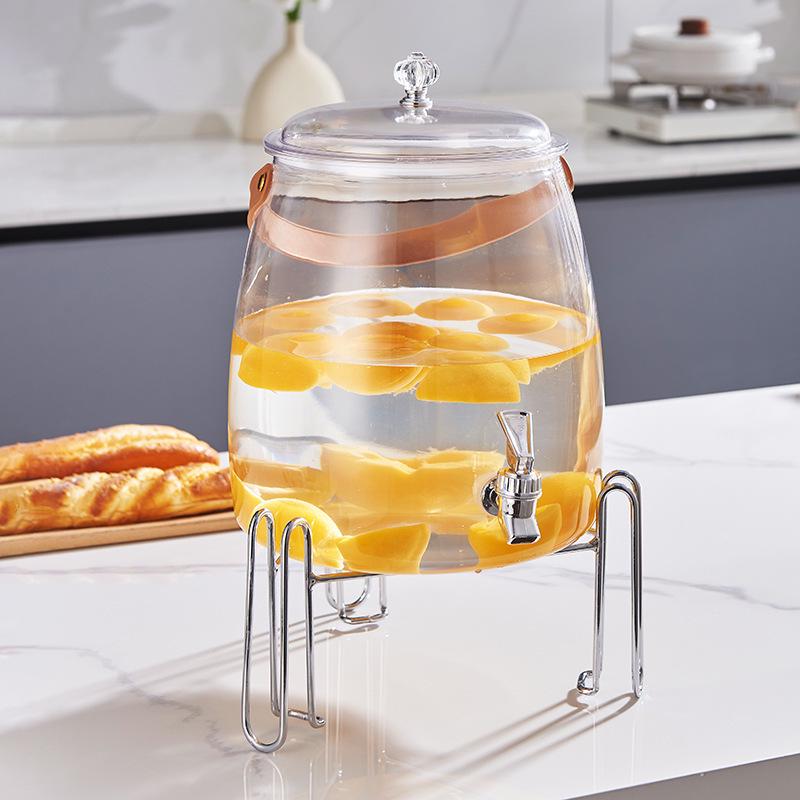 Fruit Flower Tea Cold Water Kettle - Food-Grade Plastic Beverage Barrel with Electroplated Faucet
