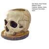 Decorative Resin Ornament Halloween Retro Skull Planter, Spooky Gothic Human Head Flower Pot, Indoor Potted Plant Pot Skeleton Candy Bowl Decoration