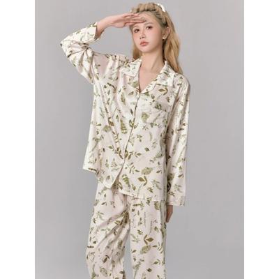 Pyjamas für Damen Herbst Eis Seide Langarm Neue Damen Hauskleidung Frühling und Herbst