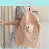 Color Backpack Solid With Padded Straps Letter Print For School Gift Travel