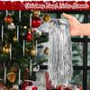 Wiederverwendbarer Weihnachtsbaum Metalldraht Festivals Dekor Silberfarbe Lametta Eiszapfen Stränge Blendende Goldfarbe Lametta Folienfransen