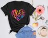 Colorful Music Heart T-Shirt, Musician Gift