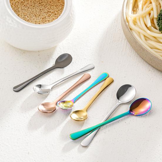 6Pcs Tiny Spoon Set Mini Stainless Steel Spoons for Salt Spice Jars Portable Seasoning Spoon for Powder Spices Sugar Coffee