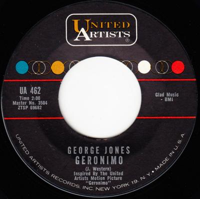 7-дюймовая пластинка GEORGE JONES - Geronimo UA462 United Artists 1962 UK Folk Б/У