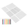 6 Sheet Flower Heat Shrink Paper with 8 Color Pencils Pre Cut Two Sides DIY BOPS Shrink Film Paper for Beginner