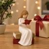 Minimalist Home Accents Reading Girl Figurine, Hand-Painted Resin Sculpture for Bookshelf Decor, Modern Intellectual Style Decor Faceless Woman Statue