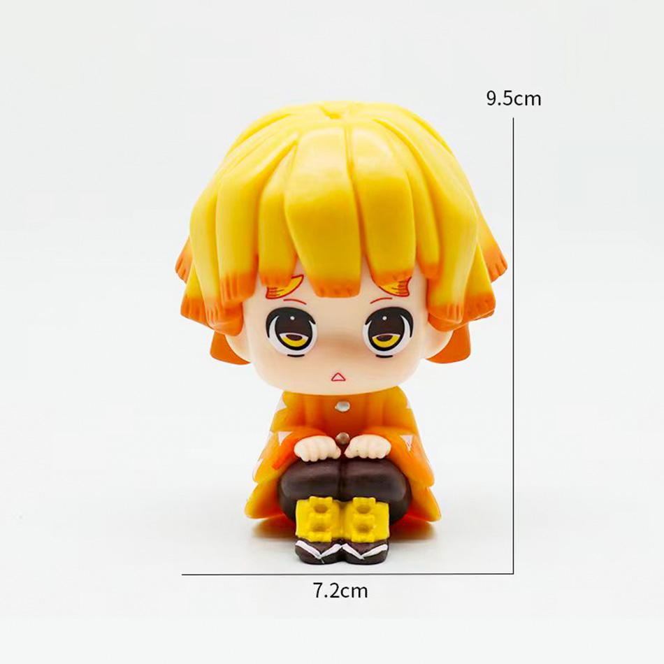 10cm Demon Slayer: Kimetsu no Yaiba 8PCS Suit Q-version Anime Handmade Action Figures Desktop Case Decoration Ornament Gift