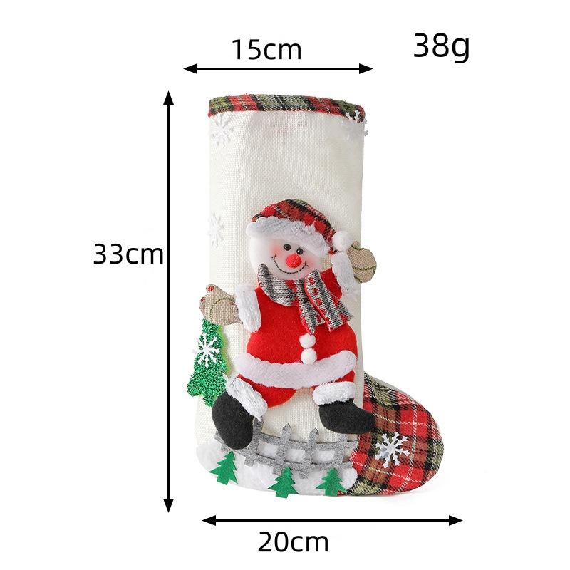 Christmas Stockings Cute Hanging Santa Stocking Decoration Christmas Reindeer Socks Candy Gift Bag Home Party Holiday Decor