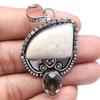 Pendant Fossil Coral Gemstone Gift For Her Silver Jewelry 2.25"