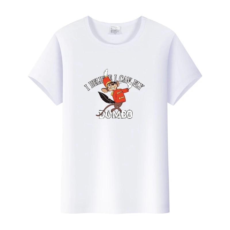 Kawaii Cartoon Dumbo Tops Oversized T-shirts Blouses Tees Summer Short Sleeve Tshirt 90S Loose Clothing Unisex