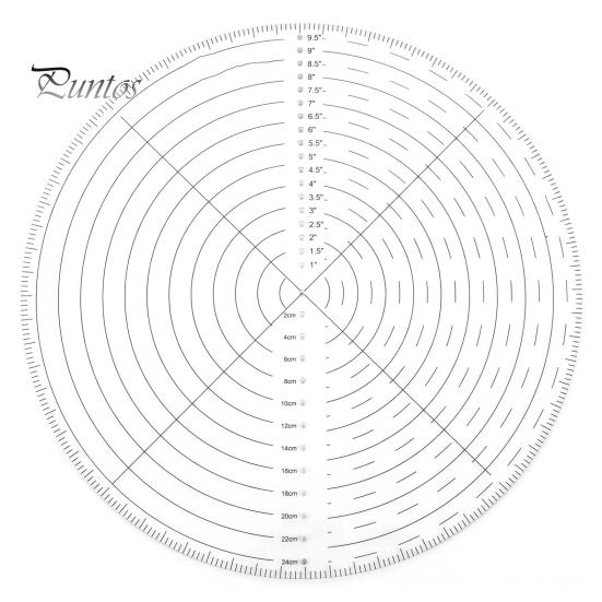 Ruler 10 Inch Clear Marking Accurate Scale Sewing Acrylic Drawing Finder Circular Plastic Template Center Measuring Tools Round