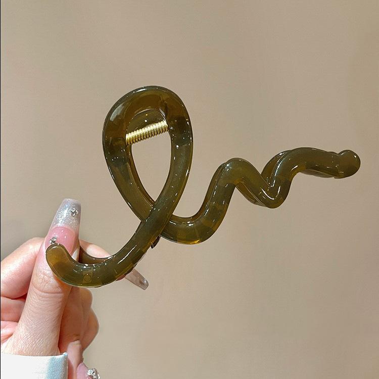 

Корейские модные волнистые заколки для волос для женщин, большие банты, крабовые акриловые шпильки, аксессуары для волос, заколки для девочек, повязки на голову